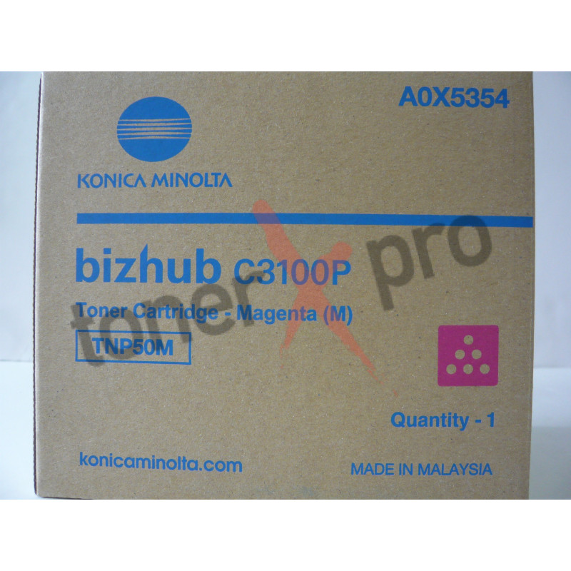 MINOLTA TONER MAGENTA BIZHUB C3100 ORIGINAL TNP50 TNP50M A0X5354 MINOLTA TONER MAGENTA BIZHUB C3100 ORIGINAL TNP50 TNP50M A0X5354