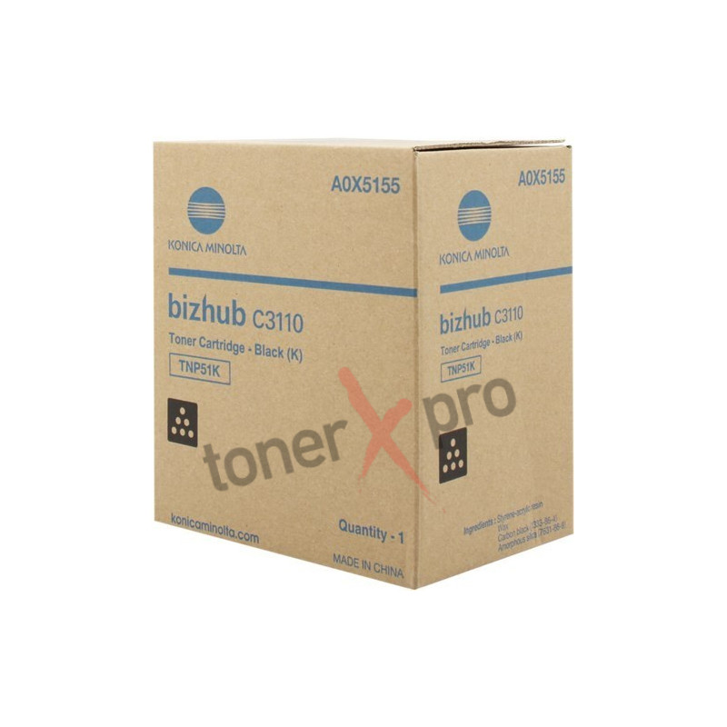MINOLTA TONER BLACK BIZHUB C3110 ORIGINAL TNP51 TNP51K A0X5155
