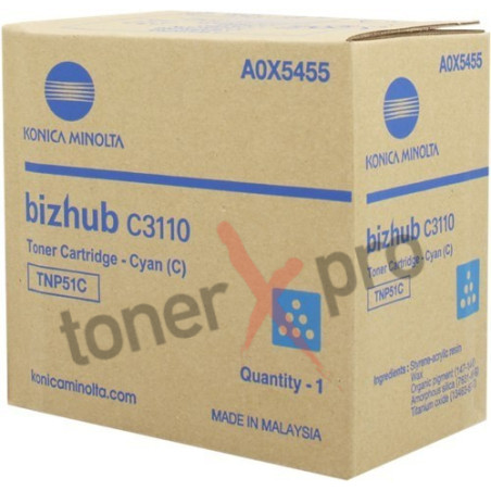 MINOLTA TONER CYAN BIZHUB C3110 ORIGINAL TNP51C A0X5455
