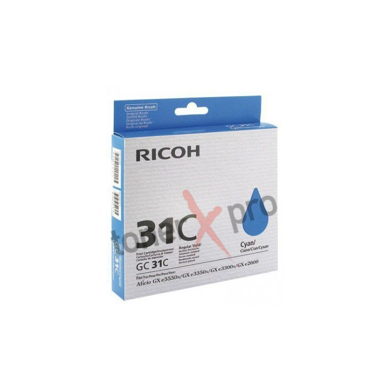 RICOH TONER GEL CYAN GXe3000 ORIGINAL 405689 GC31C