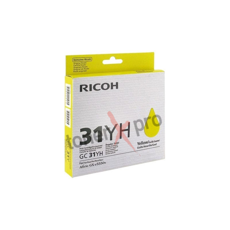 RICOH TONER GEL YELLOW GXe5550 ORIGINAL 405704 GC31YH
