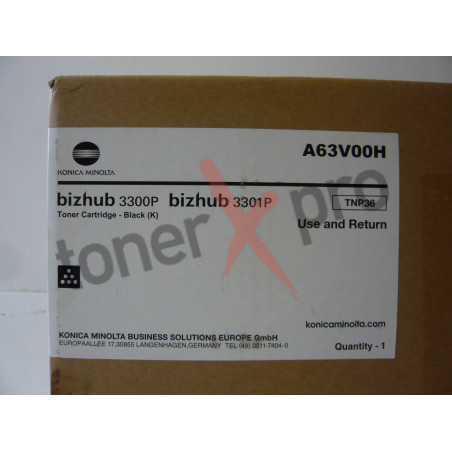 MINOLTA TONER RETURN BIZHUB 3300P ORIGINAL TNP36 A63V00H