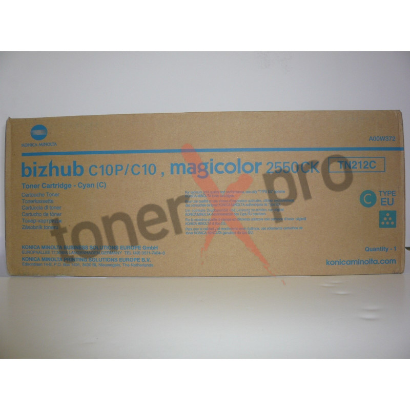 MINOLTA TONER CYAN BIZHUB C10P ORIGINAL TN212 TN212C A00W372