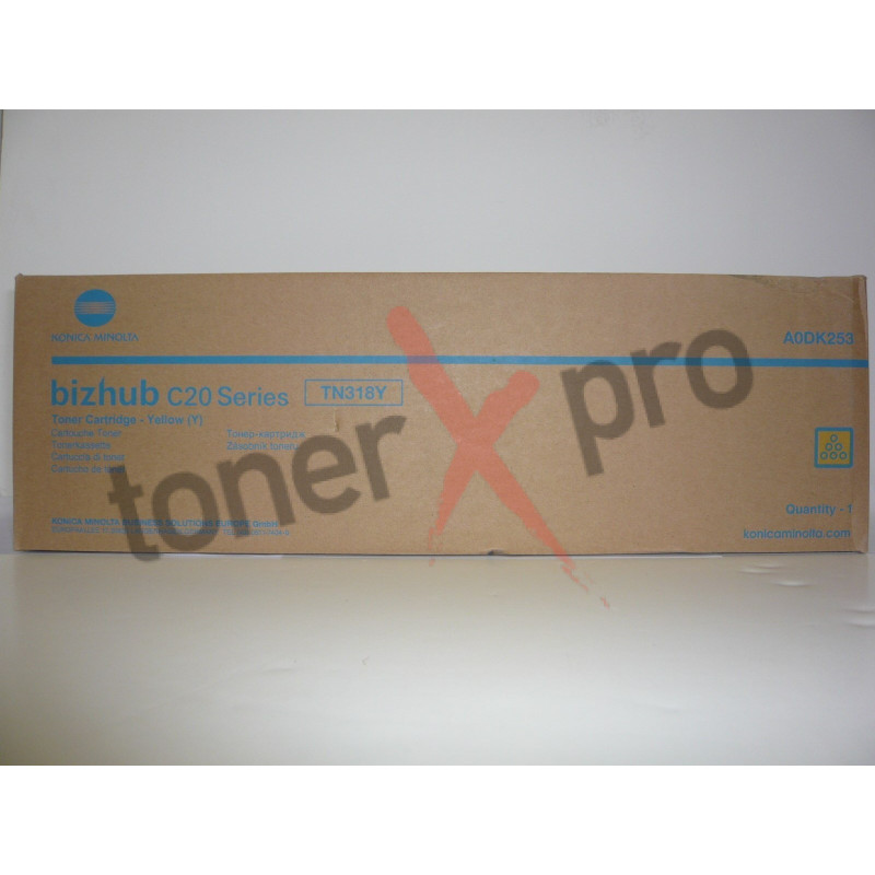 MINOLTA TONER YELLOW BIZHUB C20P ORIGINAL TN318 TN318Y A0DK253 MINOLTA TONER YELLOW BIZHUB C20P ORIGINAL TN318 TN318Y A0DK253