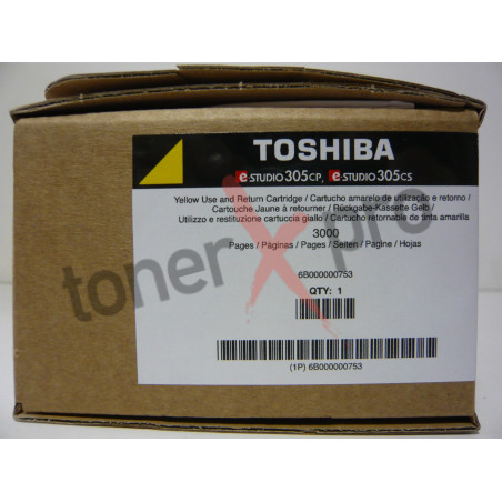 TOSHIBA TONER YELLOW E STUDIO 305 ORIGINAL 6B000000753 T305PYR