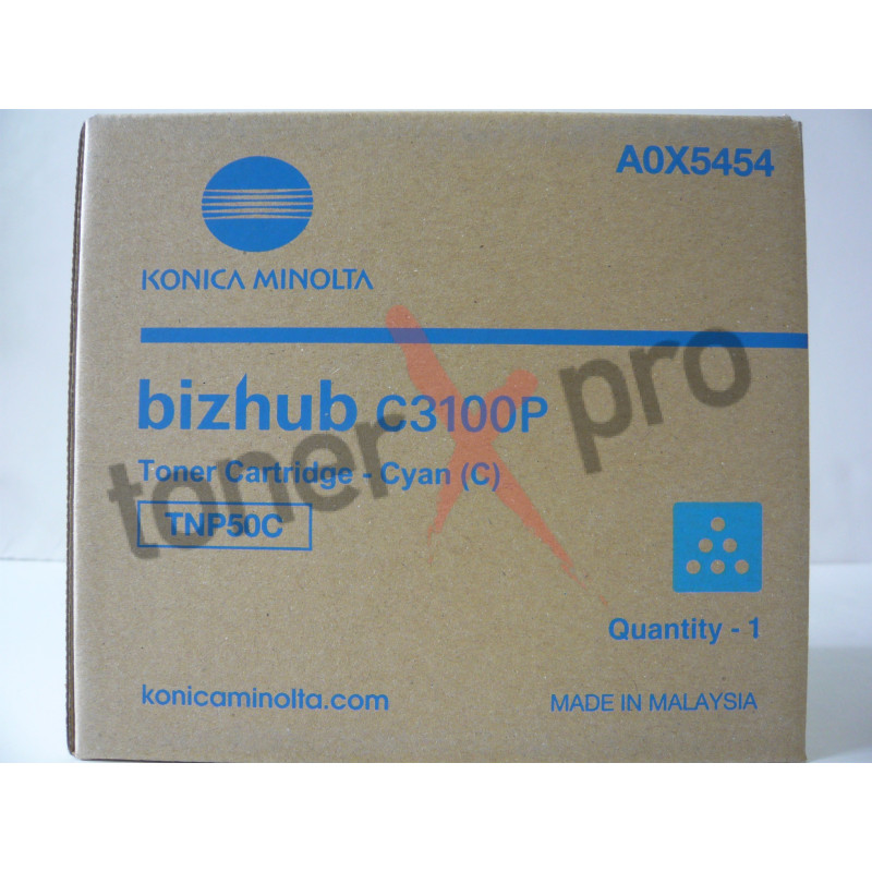 MINOLTA TONER CYAN BIZHUB C3100 ORIGINAL TNP50 TNP50C A0X5454 MINOLTA TONER CYAN BIZHUB C3100 ORIGINAL TNP50 TNP50C A0X5454