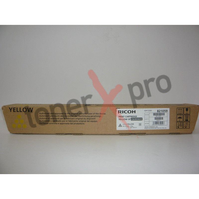 RICOH TONER YELLOW SPC820 ORIGINAL 821059 SP C820DNHE