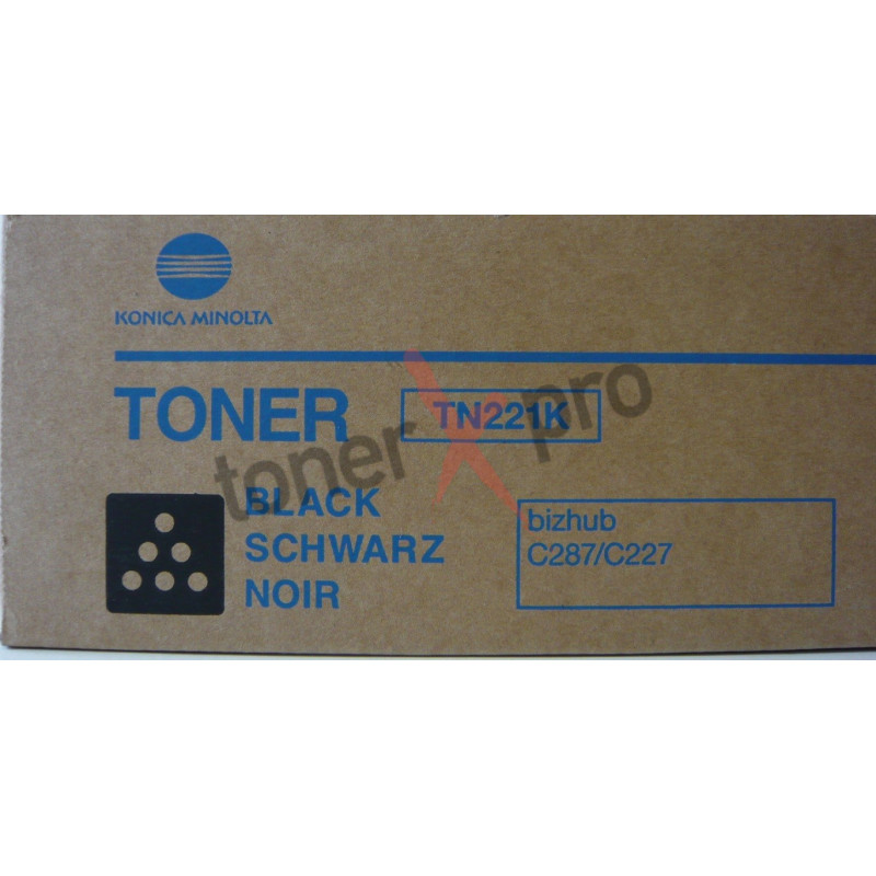 MINOLTA TONER BLACK BIZHUB C227 ORIGINAL TN221 TN221K A8K3150
