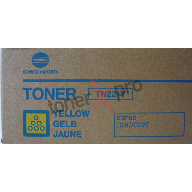 MINOLTA TONER YELLOW BIZHUB C227 ORIGINAL TN221 TN221Y A8K3250