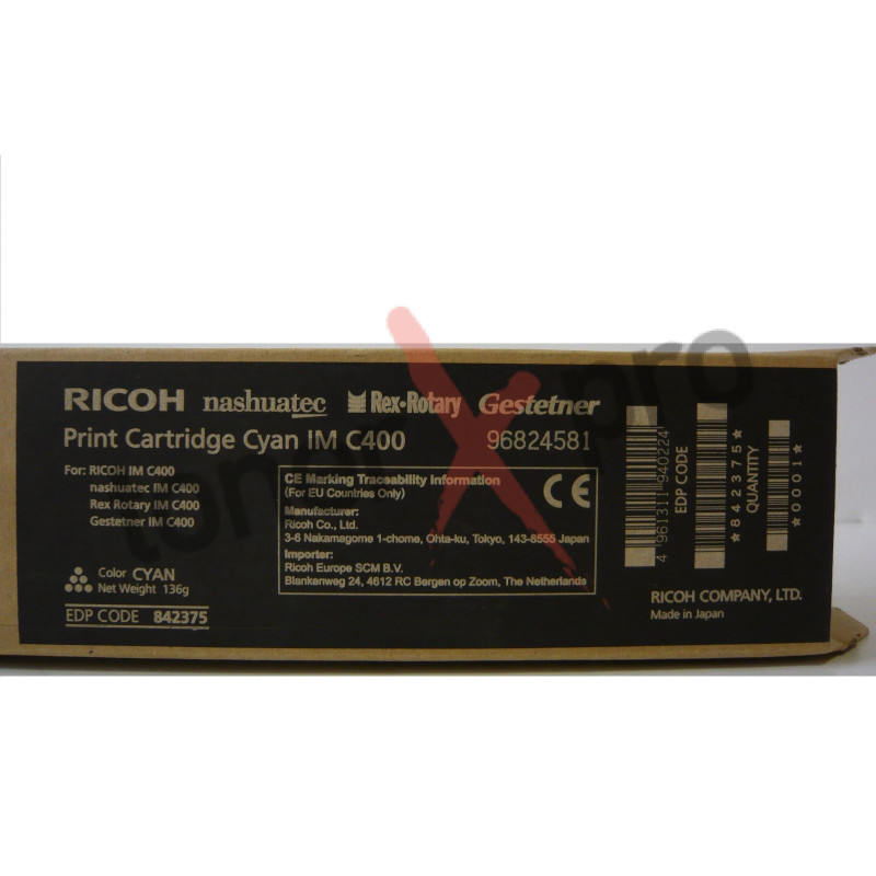 RICOH TONER CYAN IMC400F ORIGINAL 842375 842606 IM C400