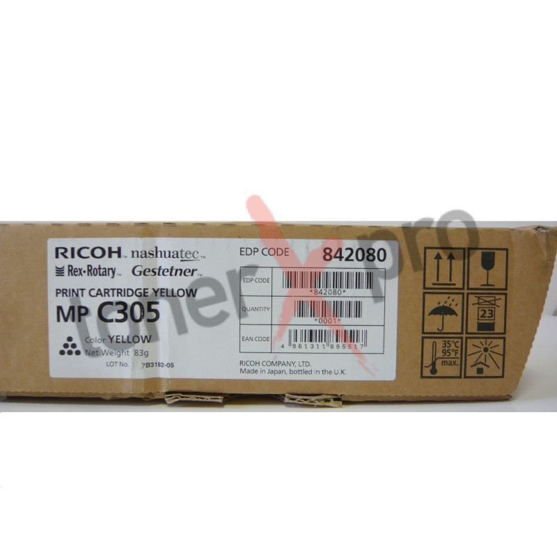 RICOH TONER YELLOW MPC305 ORIGINAL 842080 MP C305