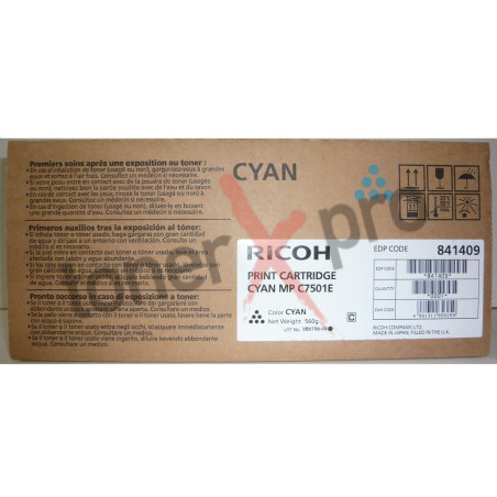 RICOH TONER CYAN MPC6501 ORIGINAL 841409