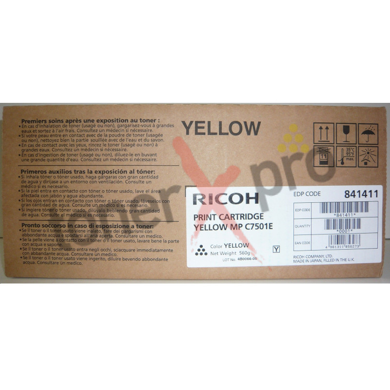 RICOH TONER YELLOW MPC6501 ORIGINAL 842074 MP C7501E