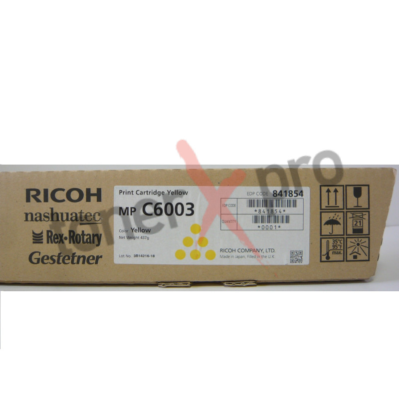 RICOH TONER YELLOW MPC6003 ORIGINAL 841854 MP C6003
