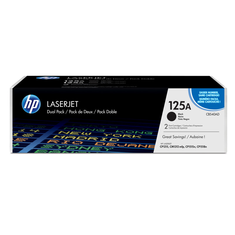 HP TONER DUAL PACK BLACK LASERJET CP1210 ORIGINAL 125A CB540AD
