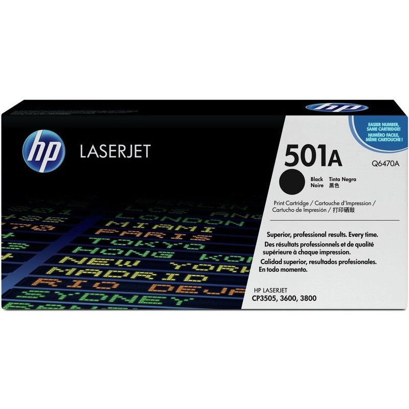 HP TONER LASERJET 3600/3800/CP3505/BLACK-CTG-6K/ 501A Q6470A  ORIGINE