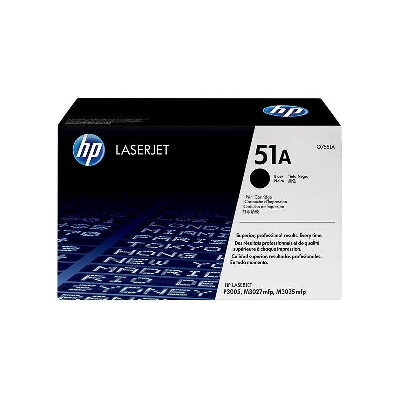 HP TONER LASERJET P3005/M3027/BLACK-CTG-6.5K/ 51A Q7551A      ORIGINE