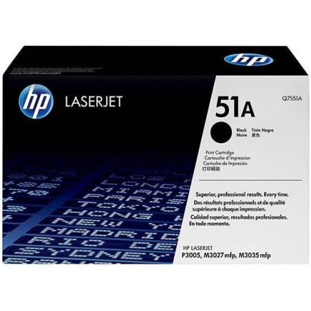 HP TONER LASERJET P3005/M3027/BLACK-CTG-6.5K/ 51A Q7551A      ORIGINE