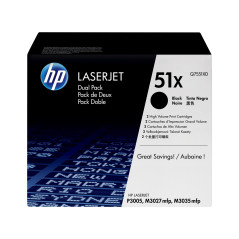 HP TONER LASERJET P3005/BLACK DUAL CTG-13K/ 51XD Q7551XD      ORIGINE