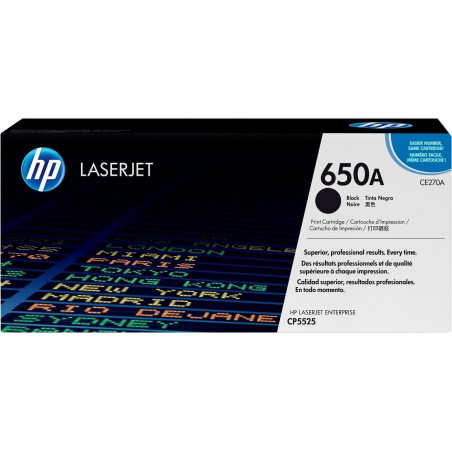 HP TONER LASERJET CP5520/M750/BLACK-CTG-13.5K/ 650A CE270A    ORIGINE