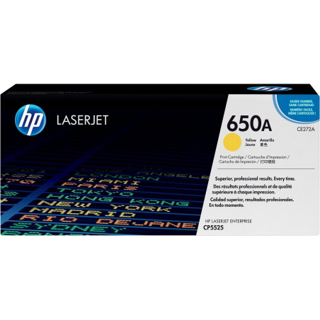 HP TONER LASERJET CP5520/M750/YELLOW-CTG-15K/ 650A CE272A     ORIGINE