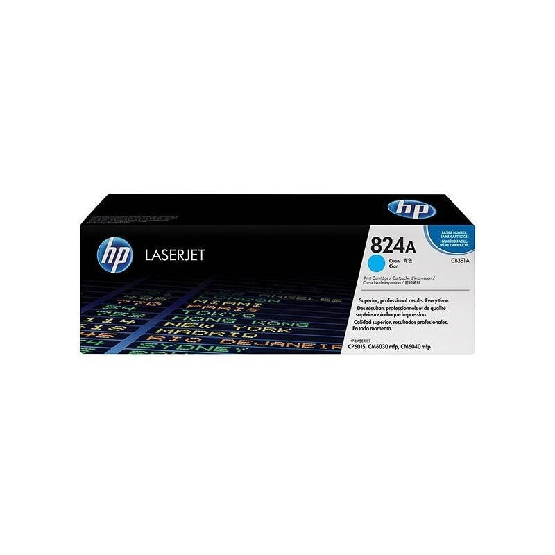 HP TONER LASERJET CP6015/CM6040/CYAN-CTG-21K/ 824A CB381A     ORIGINE
