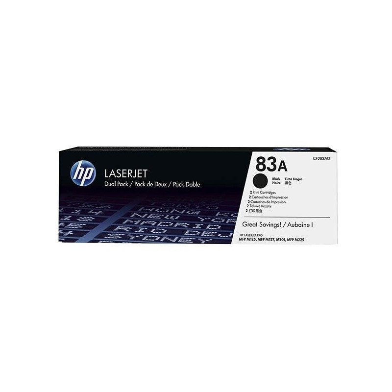 HP TONER LASERJ PRO M125/M225/BLACK-DUAL CTG-2.2K/83A CF283AD ORIGINE
