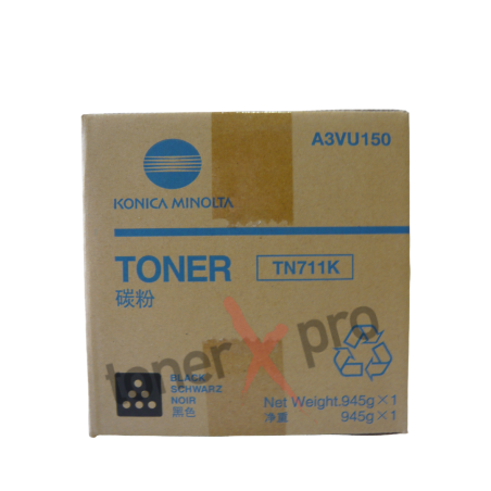 MINOLTA TONER BLACK BIZHUB PRO C654 ORIGINAL TN711 TN711K A3VU150