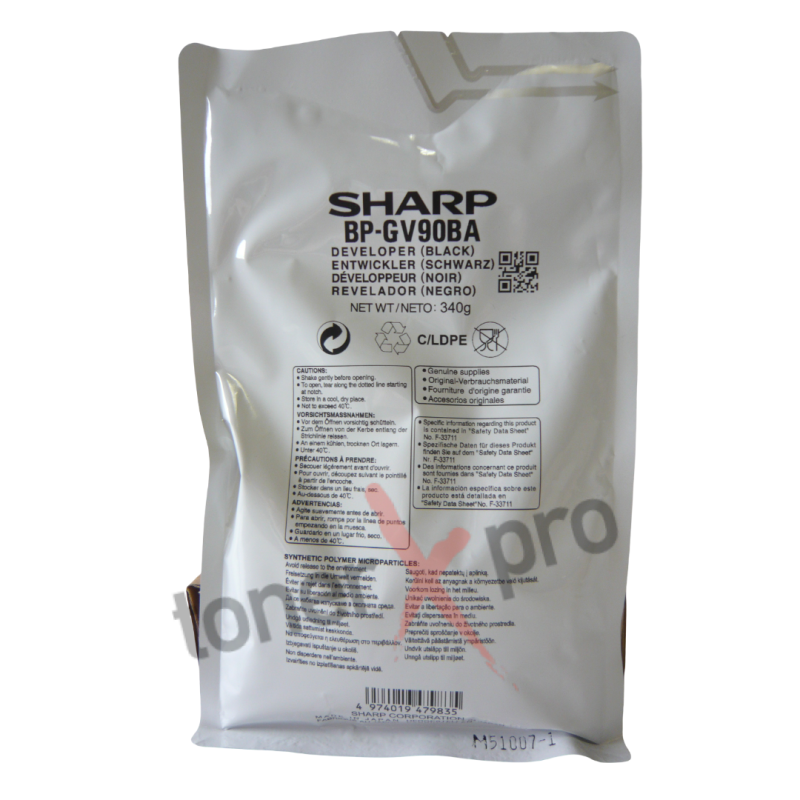 SHARP DEVELOPPEUR BLACK BP90C70EU BP90C80EU ORIGINAL BPGV90BA