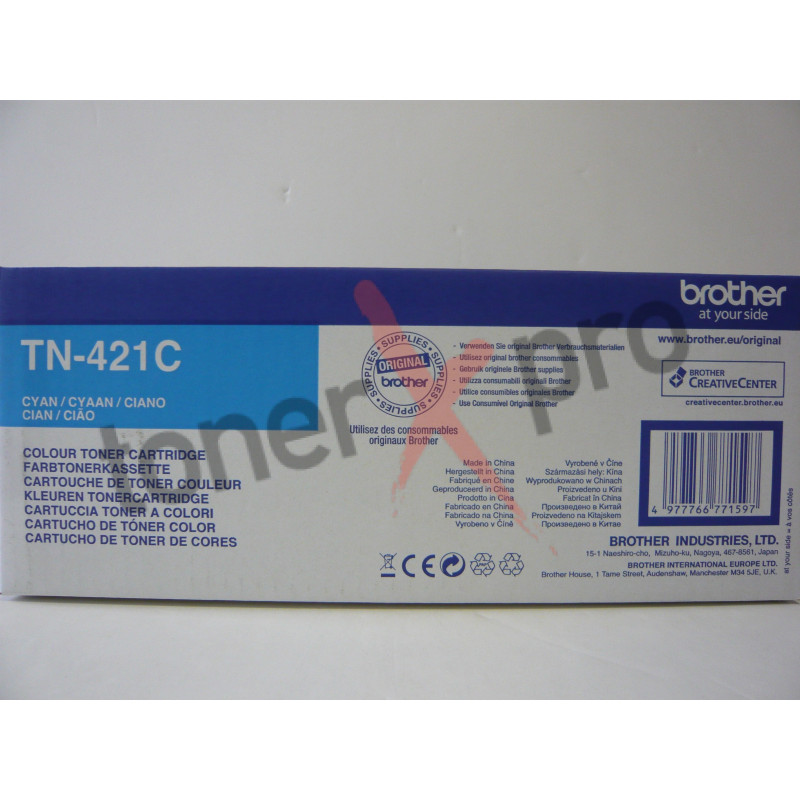 BROTHER TONER CYAN HLL8360 MFCL8900 ORIGINAL BASSE CAPACITE TN421C
