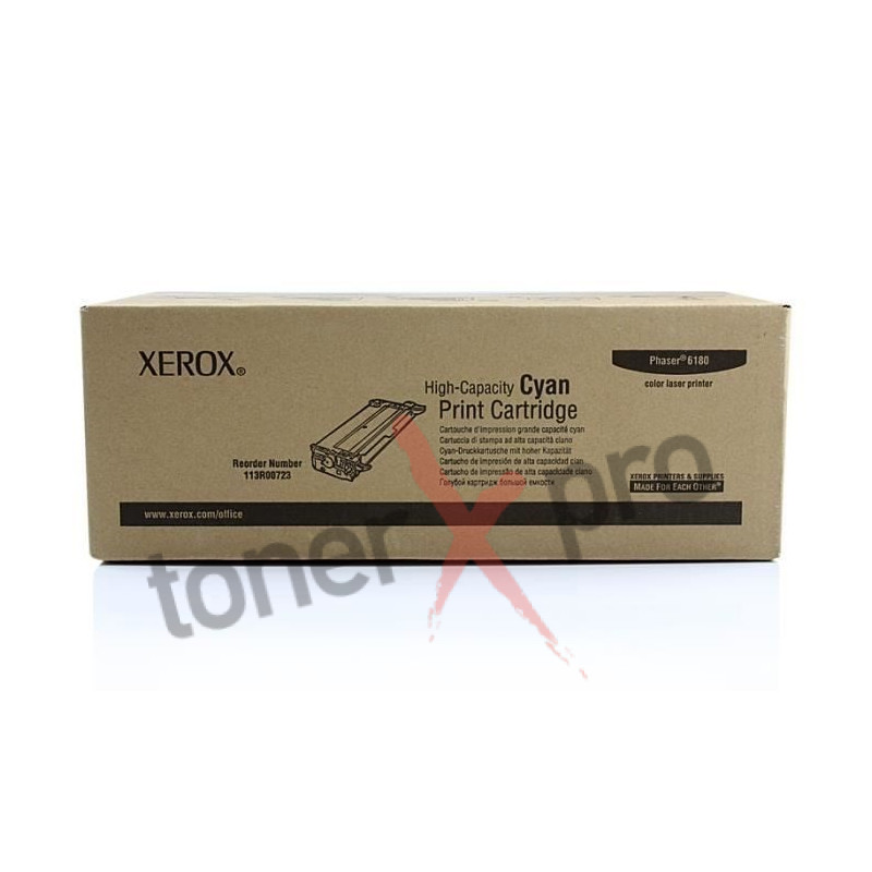 XEROX TONER PHASER PH6180/CYAN/CTG.HAUTE C-6KC/ 113R00723     ORIGINE