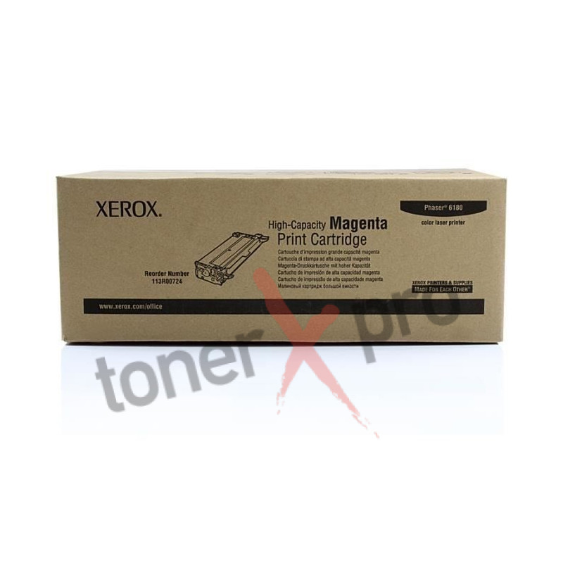 XEROX TONER PHASER PH6180/MAGENTA/CTG.HAUTE C-6KC/ 113R00724  ORIGINE