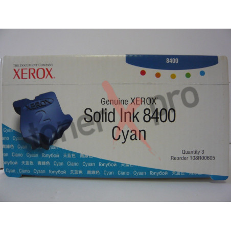 XEROX TONER PHASER PH8400/CYAN INK/3 CTG-3.4KC/ 108R00605     ORIGINE
