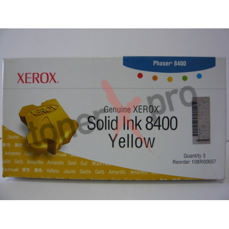 XEROX TONER PHASER PH8400/YELLOW INK/ 3 CTG-3.4KC/ 108R00607 ORIGINE