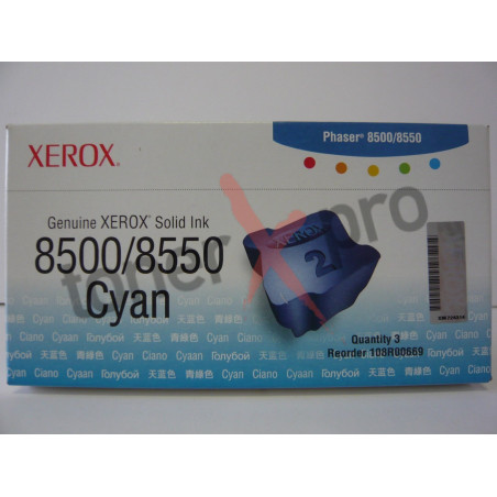 XEROX TONER PHASER PH8500/CYAN INK/3 CTG-3KC/ 108R00669       ORIGINE