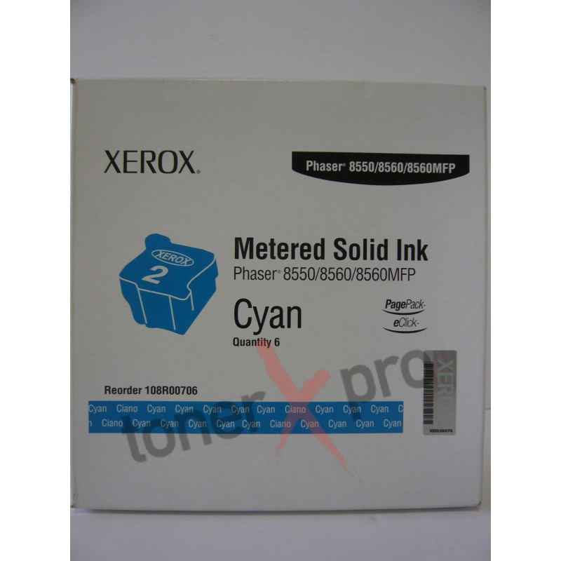 XEROX TONER CYAN PHASER 8550 PAGEPACK ORIGINAL 108R00706