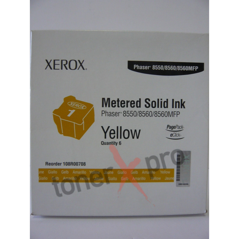 XEROX TONER YELLOW PHASER 8550 PAGEPACK ORIGINAL108R00708