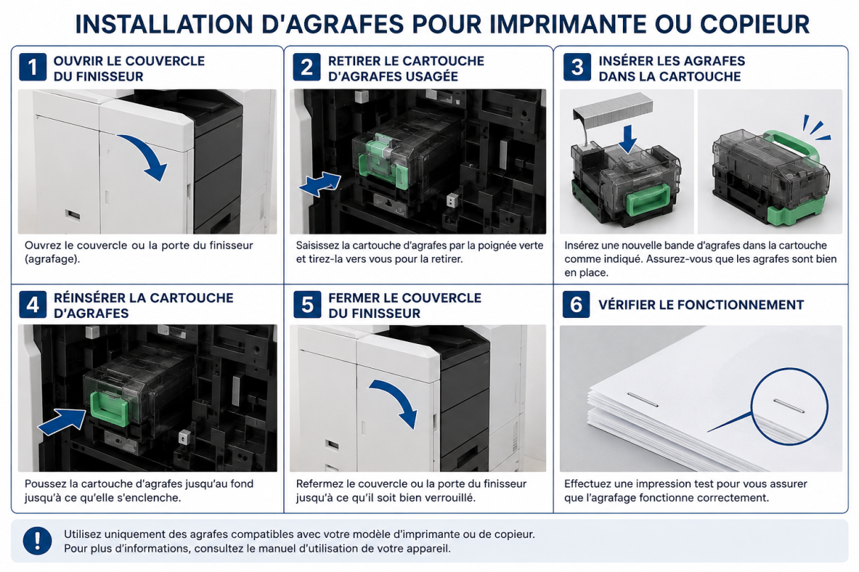Agrafes pour imprimante ou copieur